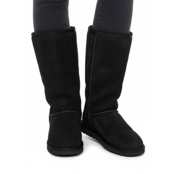 UGG Shoes - UGG Australia Boots Women's Classic Tall Boots Black Size 7 Leather Sheepskin